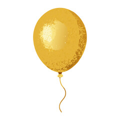 Shiny gold glitter balloon isolated on white background