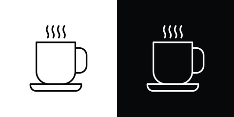 Hot coffee Mug icon Lineal Style Vector Illustration. Vector symbol pictogram