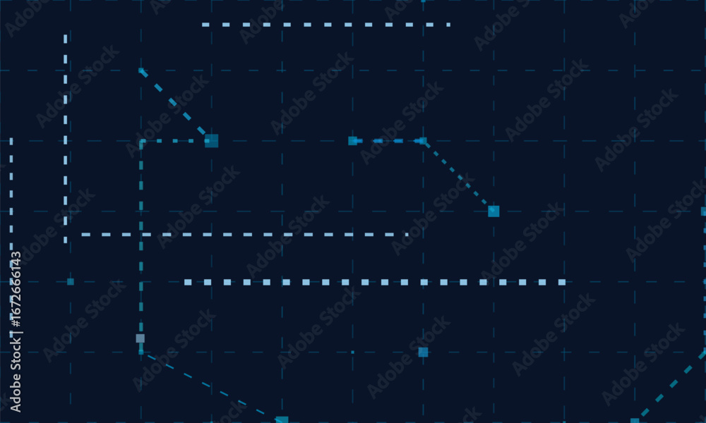 Wall mural abstract geometric vector tech background with grid and lines.