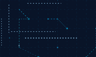 Abstract geometric vector tech background with grid and lines.