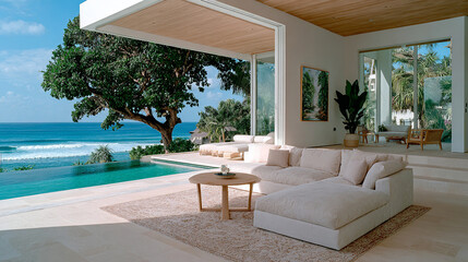 Live the dream by the sea: A luxurious retreat where minimalist design meets the beauty of nature, creating the perfect setting for tranquility and relaxation.