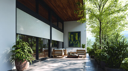 A modern retreat with an integrated design. A minimalist and elegant environment, perfect for relaxing and reconnecting with nature.