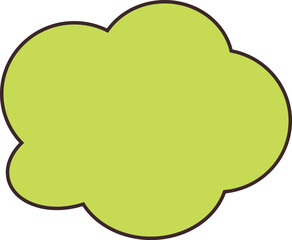 雲の形のフレーム。緑色でかわいい。使いやすい、
