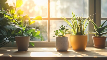 Fototapeta premium Indoor plants lifestyle product photography advertising concept home decor stylish modern composition decorative arrangement inspiration background natural design