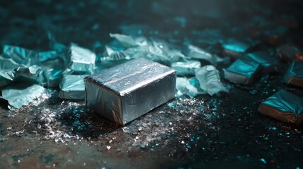 Fototapeta premium Ice cubes lifestyle product photography advertising concept cold stylish modern composition arrangement background design inspiration refreshing beverage clarity