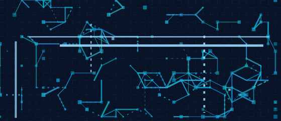 Fototapeta premium Futuristic vector tech background with abstract geometric network design.