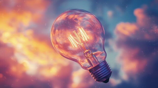 Glowing bulb lifestyle product photography advertising concept creative stylish modern composition arrangement background design inspiration imagination artistic energy