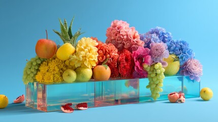 Fruit colorful lifestyle product photography advertising concept fresh stylish modern composition arrangement background design inspiration healthy decorative vibrant