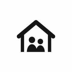 family house couple icon sign vector
