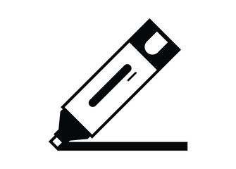 Highlighter marker. Simple illustration in black and white.