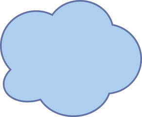 青い雲の形をしたフレーム。フキダシ。モコモコしている。