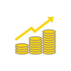 business graph with golden coins