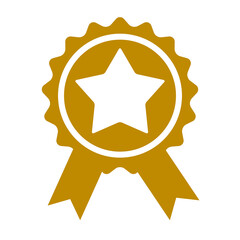 gold medal with ribbon and star