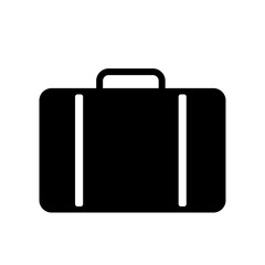 black suitcase isolated on white