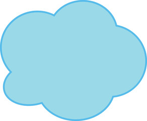 青い雲の形をしたフレーム。フキダシ。モコモコしている。