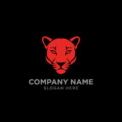 Red stylized jaguar head logo on black background, featuring company name and slogan placement.