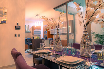 Modern and Warm House Dining room.