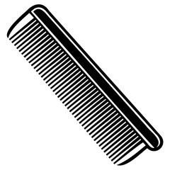 A simple black and white illustration of a comb, perfect for grooming and hairstyling graphics