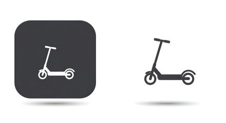 Scooter Icon Set Two Graphic Symbols on White