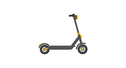 Isolated Electric Scooter Illustration in Gray and Yellow