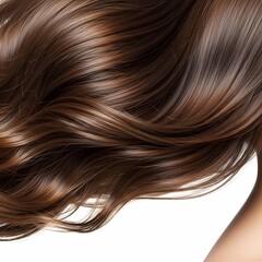 Fototapeta premium long hair isolated on white. long hair of a woman. healthy and shiny brown hair