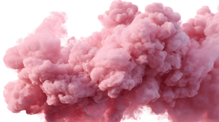 Pink Clouds and Smoke Effect – Isolated PNG Design Element on White Background