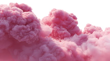 Pink Clouds and Smoke Effect – Isolated PNG Design Element on White Background