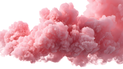 Pink Clouds and Smoke Effect – Isolated PNG Design Element on White Background