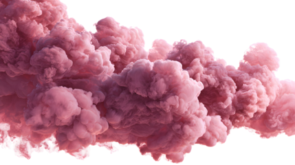 Pink Clouds and Smoke Effect – Isolated PNG Design Element on White Background