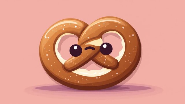 Cute cartoon pretzel illustration