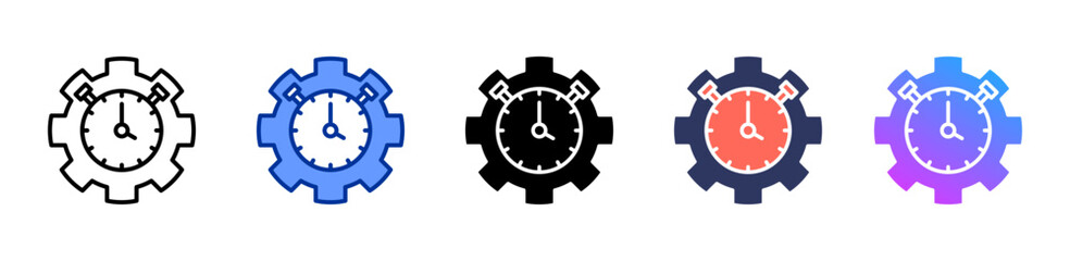 Time Management icon sheet multiple style collection