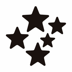 Obraz premium Five stars in various sizes create a graphic of recognition and celebration