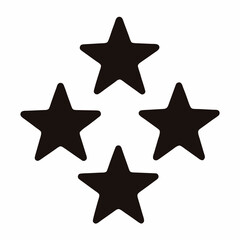 Obraz premium Four Solid Black Star Shapes Arranged in a Diamond Configuration Pattern