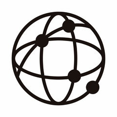 Global Network Structure Connecting Nodes, Emphasizing Interconnectivity and Distributed Systems Concept