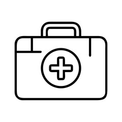 Obraz premium Simple Illustration of a Black and White First Aid Kit or Bag