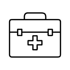 Obraz premium Vector art of first aid kit in black outline simple design