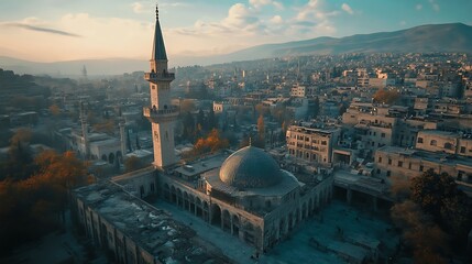 Naklejka premium Beautiful domes and mosques in damascus high resolution picture