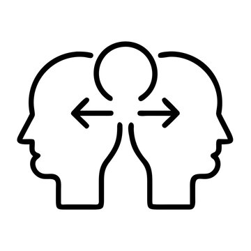 Communication and interaction between two minds and sharing ideas illustration