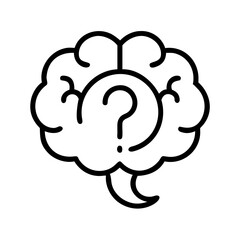 Conceptual brain graphic with a question mark representing problem solving or curiosity