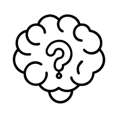 Brain with a Question Mark Inside Illustrating Complex Thinking and Problem Solving