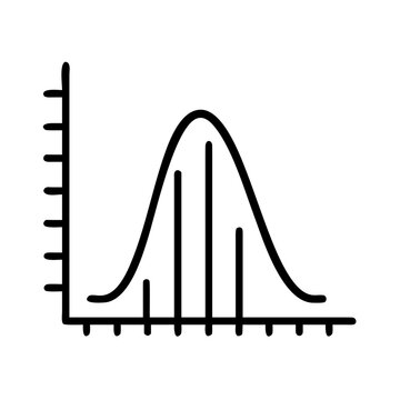 Gaussian distribution visual representation with axis markers demonstrating standard deviation