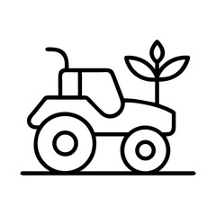 Stylized vector illustration of a tractor, representing agriculture and farming activities
