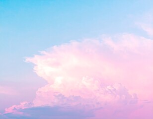 Soft, pastel-toned cloudscapes against a delicate blend of light blue and pink skies, showcasing a tranquil and dreamy atmosphere.