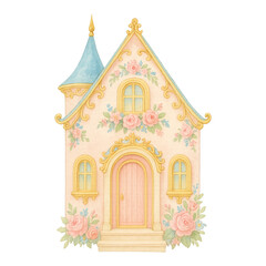Fototapeta premium PNG Charming floral fairy tale house