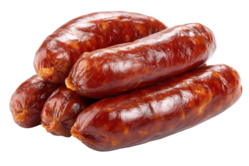 Delicious chorizo sausage stack ready for grilling and summer barbecues