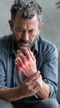 Man with a hurt hand