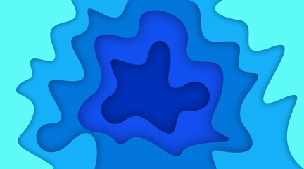Fototapeta premium Abstract Paper Cut Layered Ocean Depths
