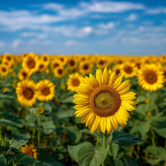 Sunflower field in summer