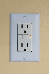 Close up of a tripped GFCI modern electrical outlet
