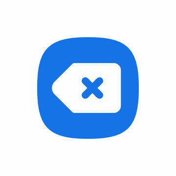 backspace delete icon sign vector